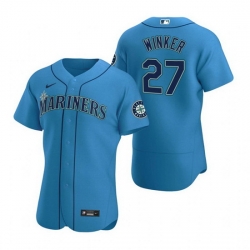 Men Seattle Mariners 27 Jesse Winker Royal Flex Base Stitched jersey