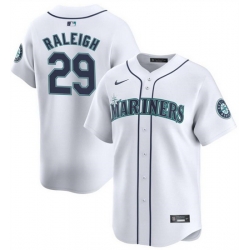 Men Seattle Mariners 29 Cal Raleig White 2024 Home Limited Stitched Jersey