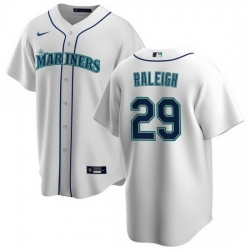 Men Seattle Mariners 29 Cal Raleigh White Cool Base Stitched Jersey