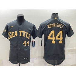 Men Seattle Mariners 44 Julio Rodr EDguez 2022 All Star Charcoal Flex Base Stitched Jersey