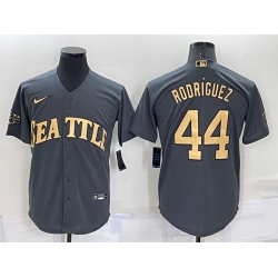 Men Seattle Mariners 44 Julio Rodriguez Grey 2022 All Star Stitched Cool Base Nike Jersey