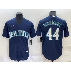 Men Seattle Mariners 44 Julio Rodriguez Navy Blue Stitched MLB Cool Base Nike Jersey