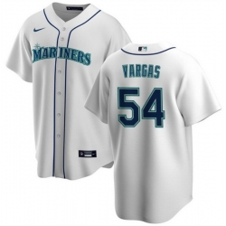 Men Seattle Mariners 54 Carlos Vargas White Cool Base Stitched Jersey