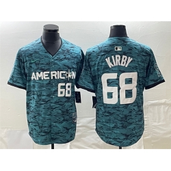 Men Seattle Mariners 68 George Kirby Teal 2023 All Star Cool Base With Patch Stitched Baseball Jersey