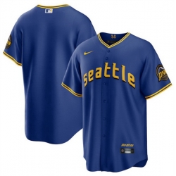 Men Seattle Mariners Active Player Custom Royal 2023 City Connect Cool Base Stitched Baseball Jersey