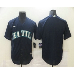 Men Seattle Mariners Blank Navy Blue Stitched MLB Cool Base Nike Jersey