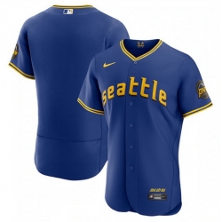 Men Seattle Mariners Blank Royal 2023 City Connect Flex Base Stitched Jersey