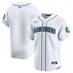 Men Seattle Mariners Blank White Home Limited Stitched Jersey