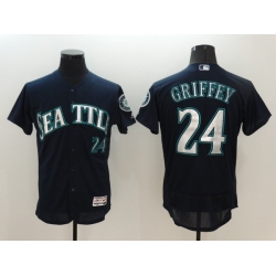 Men Seattle Mariners ken griffey Jr 24 Black MLB jersey