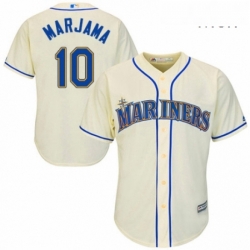 Mens Majestic Seattle Mariners 10 Mike Marjama Replica Cream Alternate Cool Base MLB Jersey 