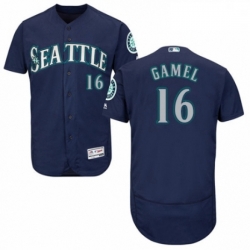 Mens Majestic Seattle Mariners 16 Ben Gamel Navy Blue Alternate Flex Base Authentic Collection MLB Jersey