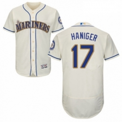 Mens Majestic Seattle Mariners 17 Mitch Haniger Cream Alternate Flex Base Authentic Collection MLB Jersey