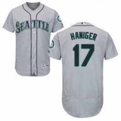 Mens Majestic Seattle Mariners 17 Mitch Haniger Grey Road Flex Base Authentic Collection MLB Jersey