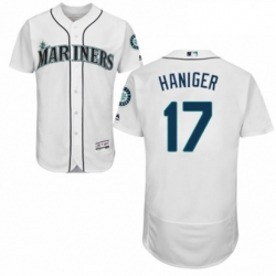 Mens Majestic Seattle Mariners 17 Mitch Haniger White Home Flex Base Authentic Collection MLB Jersey