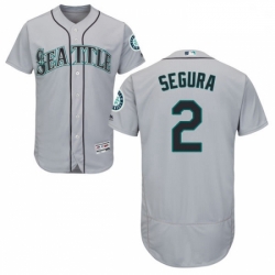 Mens Majestic Seattle Mariners 2 Jean Segura Grey Flexbase Authentic Collection MLB Jersey