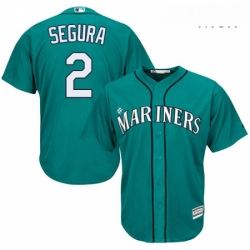 Mens Majestic Seattle Mariners 2 Jean Segura Replica Teal Green Alternate Cool Base MLB Jersey