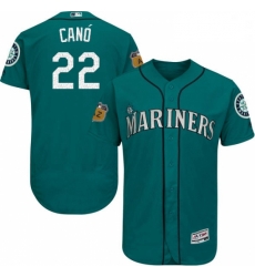 Mens Majestic Seattle Mariners 22 Robinson Cano Aqua 2017 Spring Training Authentic Collection MLB Jersey Flex 