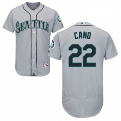Mens Majestic Seattle Mariners 22 Robinson Cano Grey Road Flex Base Authentic Collection MLB Jersey