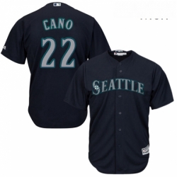 Mens Majestic Seattle Mariners 22 Robinson Cano Replica Navy Blue Alternate 2 Cool Base MLB Jersey