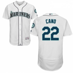 Mens Majestic Seattle Mariners 22 Robinson Cano White Home Flex Base Authentic Collection MLB Jersey