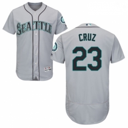 Mens Majestic Seattle Mariners 23 Nelson Cruz Grey Road Flex Base Authentic Collection MLB Jersey