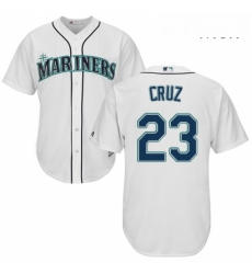 Mens Majestic Seattle Mariners 23 Nelson Cruz Replica White Home Cool Base MLB Jersey