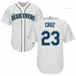 Mens Majestic Seattle Mariners 23 Nelson Cruz Replica White Home Cool Base MLB Jersey