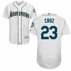 Mens Majestic Seattle Mariners 23 Nelson Cruz White Home Flex Base Authentic Collection MLB Jersey