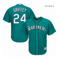 Mens Majestic Seattle Mariners 24 Ken Griffey Replica Teal Green Alternate Cool Base MLB Jersey
