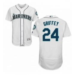 Mens Majestic Seattle Mariners 24 Ken Griffey White Home Flex Base Authentic Collection MLB Jersey