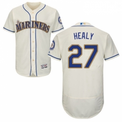 Mens Majestic Seattle Mariners 27 Ryon Healy Cream Alternate Flex Base Authentic Collection MLB Jersey