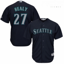 Mens Majestic Seattle Mariners 27 Ryon Healy Replica Navy Blue Alternate 2 Cool Base MLB Jersey 