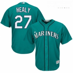 Mens Majestic Seattle Mariners 27 Ryon Healy Replica Teal Green Alternate Cool Base MLB Jersey 