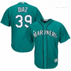 Mens Majestic Seattle Mariners 39 Edwin Diaz Replica Teal Green Alternate Cool Base MLB Jersey 