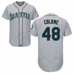 Mens Majestic Seattle Mariners 48 Alex Colome Grey Road Flex Base Authentic Collection MLB Jersey