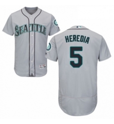 Mens Majestic Seattle Mariners 5 Guillermo Heredia Grey Road Flex Base Authentic Collection MLB Jersey