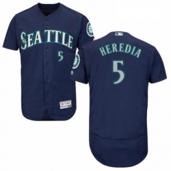 Mens Majestic Seattle Mariners 5 Guillermo Heredia Navy Blue Alternate Flex Base Authentic Collection MLB Jersey