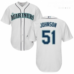Mens Majestic Seattle Mariners 51 Randy Johnson Replica White Home Cool Base MLB Jersey