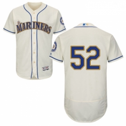 Mens Majestic Seattle Mariners 52 Carlos Ruiz Cream Flexbase Authentic Collection MLB Jersey