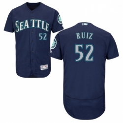 Mens Majestic Seattle Mariners 52 Carlos Ruiz Navy Blue Flexbase Authentic Collection MLB Jersey