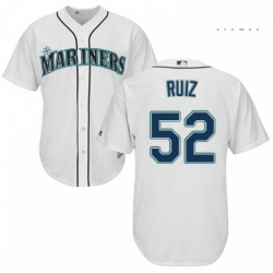 Mens Majestic Seattle Mariners 52 Carlos Ruiz Replica White Home Cool Base MLB Jersey