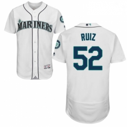 Mens Majestic Seattle Mariners 52 Carlos Ruiz White Flexbase Authentic Collection MLB Jersey
