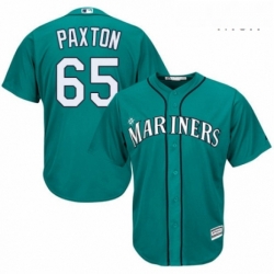 Mens Majestic Seattle Mariners 65 James Paxton Replica Teal Green Alternate Cool Base MLB Jersey 