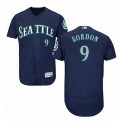 Mens Majestic Seattle Mariners 9 Dee Gordon Navy Blue Alternate Flex Base Authentic Collection MLB Jersey
