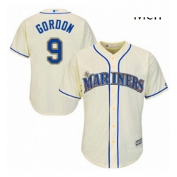 Mens Majestic Seattle Mariners 9 Dee Gordon Replica Cream Alternate Cool Base MLB Jersey 