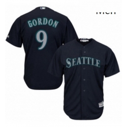 Mens Majestic Seattle Mariners 9 Dee Gordon Replica Navy Blue Alternate 2 Cool Base MLB Jersey 