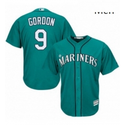 Mens Majestic Seattle Mariners 9 Dee Gordon Replica Teal Green Alternate Cool Base MLB Jersey 