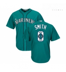 Mens Seattle Mariners 0 Mallex Smith Authentic Teal Green Team Logo Fashion Cool Base Baseball Jersey 