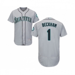 Mens Seattle Mariners 1 Tim Beckham Grey Road Flex Base Authentic Collection Baseball Jersey
