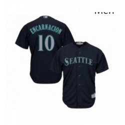 Mens Seattle Mariners 10 Edwin Encarnacion Replica Navy Blue Alternate 2 Cool Base Baseball Jersey 